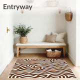 Abstract Wave Stripes with Flowing Contemporary Forms(Brown)