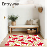 Whiskered Holiday Mischief with Illuminated Playful Feline Illustrations(Red)