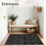 Modern Interlocking Chevron Waves with Minimalist Detailing(Black)