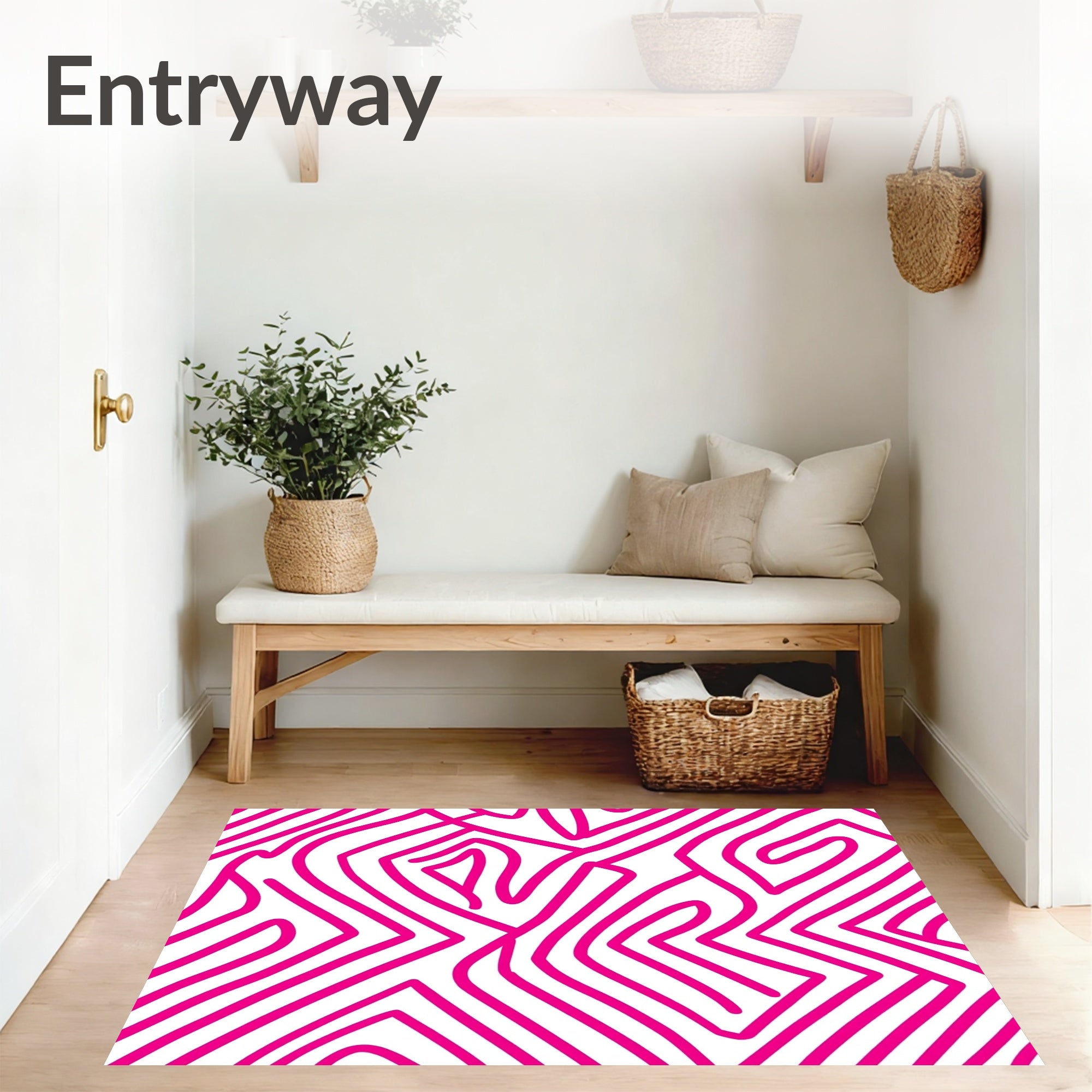 Chevron Zigzag Wave with Ombre Color Transition Effects (Pink) - ODIKA