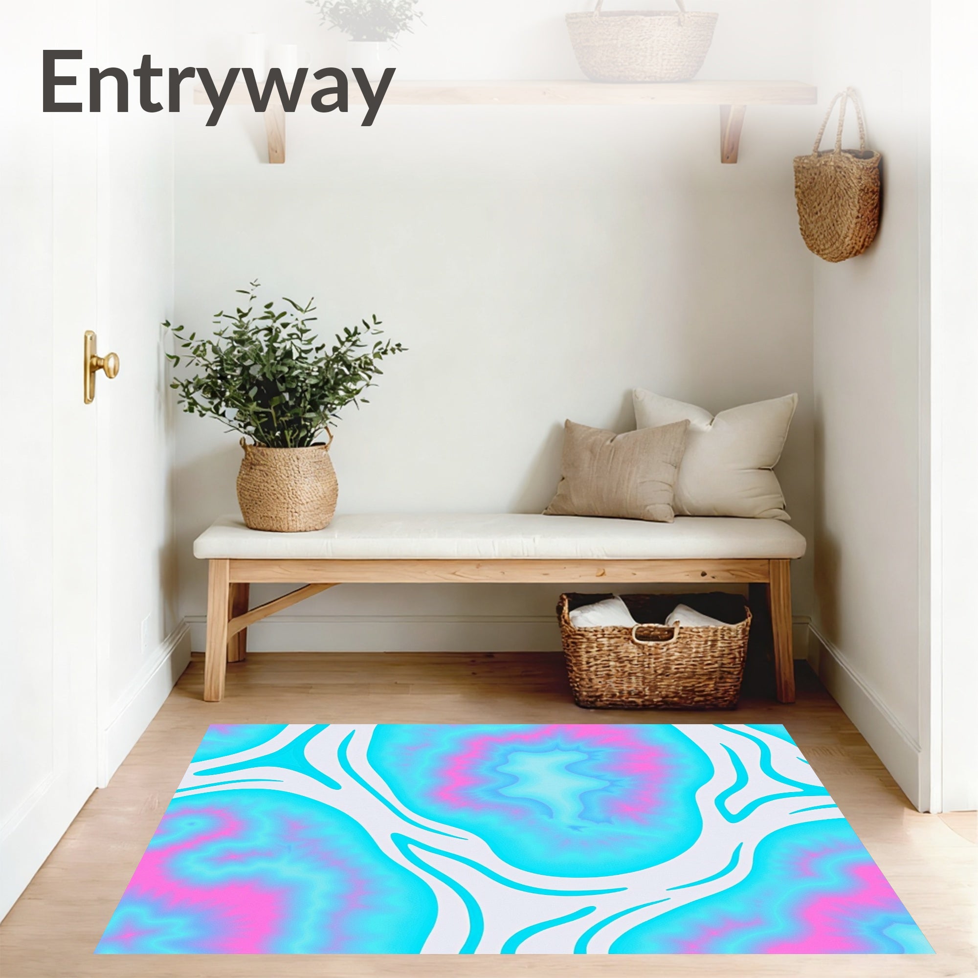 Mist Ombre Wave with Subtle Dreamscape Motifs (Blue) - ODIKA