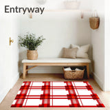 Classic Plaid Arrangement Featuring Bold Interwoven Stripes(Red)