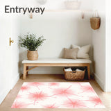 Abstract Watercolor Splash Cleanable Floor with Flowing Brushstrokes(Pink)