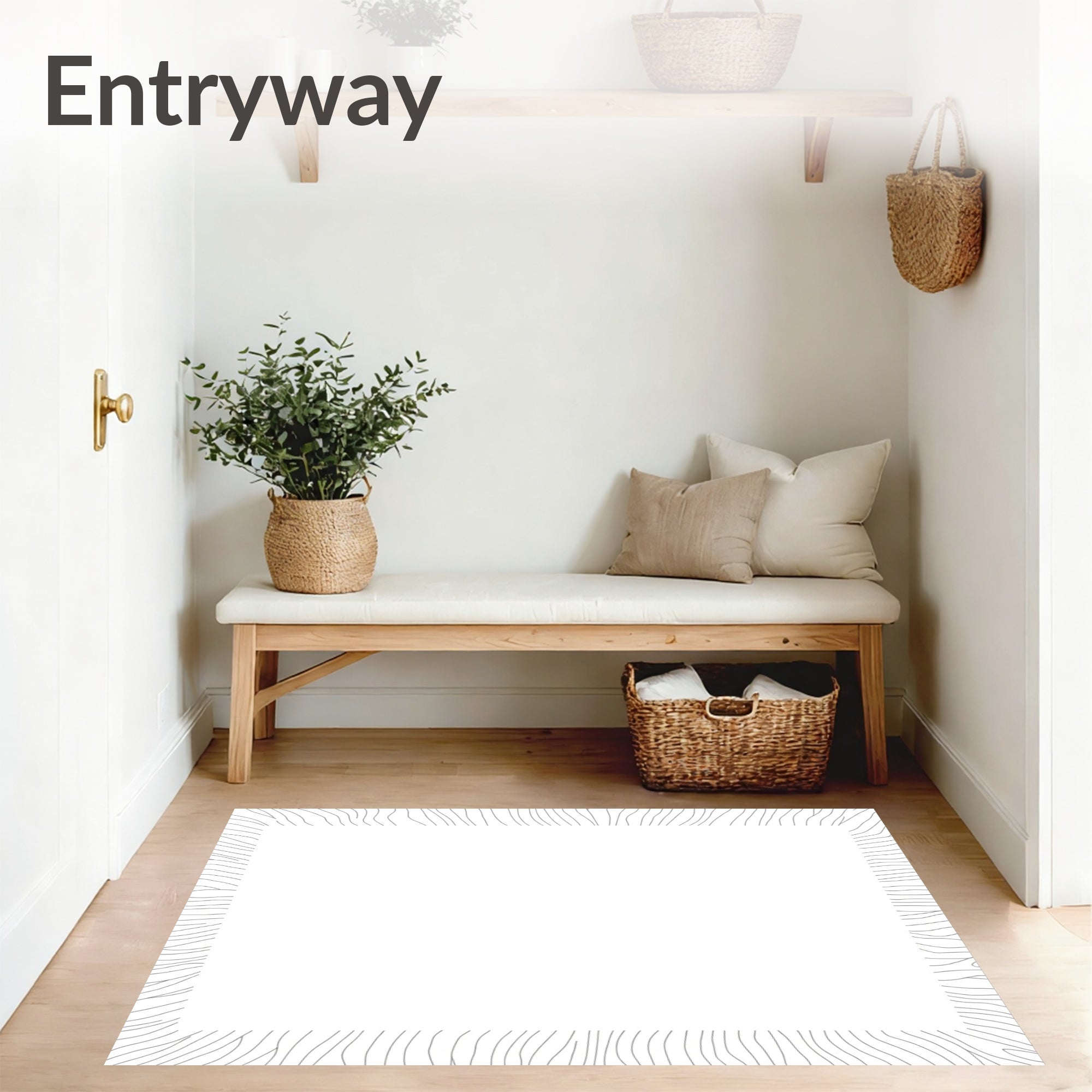 Zen Minimalist Wave Current Tranquil Journey Path (White) - ODIKA