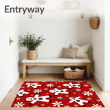 Winter Celebration Curved Welcome with Cheerful Snow Figure Motif(Red)