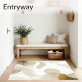 Ethereal Beige & Cream Area Serene Abstract Swirls for Home(Beige)