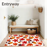 Autumn Harvest Botanical Print Floor(Orange)