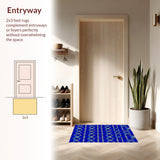 Ultra Soft Area Rug, Non Slip, Stain Resistant, Washable Area Rugs for Living Room, Bedroom, Modern Geometric Deep Royal Office Rug(Blue)