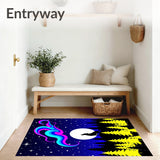 Mystical Howling Under Cosmic Night Sky With Stars(Blue)