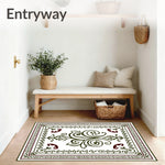 Paisley Swirl Entryway Decorative Teardrop Motif Classic Design (White) - ODIKA