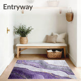 Contemporary Stone Purple Veins on Grey Marble Inspired(Purple)