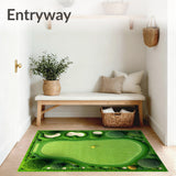 Golf Inspired Emerald Green with Gold Golf Course Design(Green)