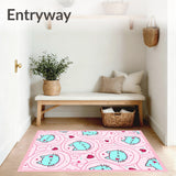 Whimsical Cartoon Feline Parade with Playful Paws Motif(Pink)