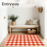 Autumn Gingham Featuring Layered Stripe Arrangement(Red)