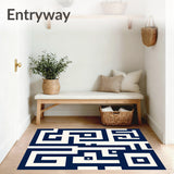 Abstract Maze Puzzle Trendy Artistic Luxurious Vibrant Stylized (Blue)