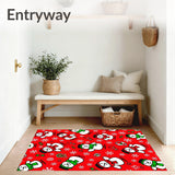 Cheerful Snowman Parade with Festive Scarf and Falling Flakes Motif(Red)