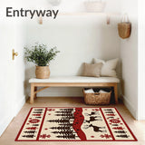 Woodland Cabin Hearth Protection with Deer Design(Brown)