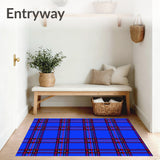 Rustic Tartan Entry with Classic Highland Plaid Motif(Blue)