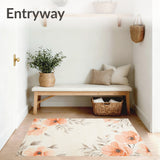 Boho Petal Non Slip Beige Flower Entryway(Beige)
