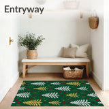 Festive Pine Forest Snowflake Mosaic Half Moon(Green)