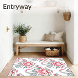 Artisan Interlocking Fleur Mosaic with Faded Watercolor Florals(Pink)