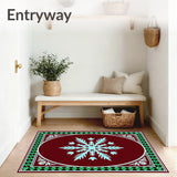 Winter Wonderland Frosty Medallion With Tartan Edge(Red)