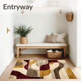 Boho Geometric Area Multicolored Abstract(Beige)