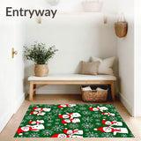 Whimsical Winter Snowman Scene with Dazzling Starburst Snowflakes(Green)