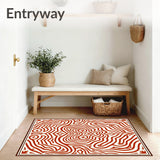 Boho Wave Motif with Interlocking Accents(Red)