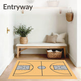 Basketball Court Beige Floor Gray Key Dark Gray Lines(Beige)