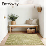 Entryway Low Pile in Beige and Green Hues(Green)