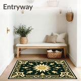 Sunburst Medallion with Ornate Floral Motifs (Green)