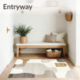 Abstract Feline Beige Area Scratching Mat for Happy Paws & Furniture(Beige)