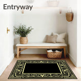 Art Fan Motif with Structured Designs (Black)