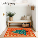 Holiday Serenity Tree with Interlocking Winter Flakes Design(Orange)