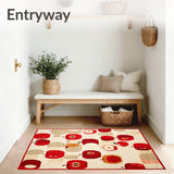 Apple Home Accent Area Mats Latex Back Non Slip Bedside Mat(Red)