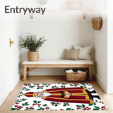 Nostalgic Father Christmas Heritage Half Moon Entryway(Red)