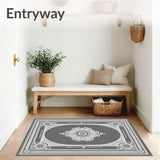 Medallion Symmetrical Ornate Baroque Inspired Luxe(Gray)