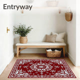 Winter Snowflake Tapestry with Crystalline Motifs(Red)