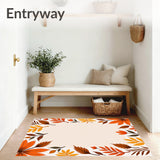 Autumn Harvest Paintbrush Floral Artistic Throw Contemporary(Orange)