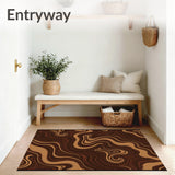 Natural Marbled Swirl Abstract Wave Elegant Sophisticated (Brown)