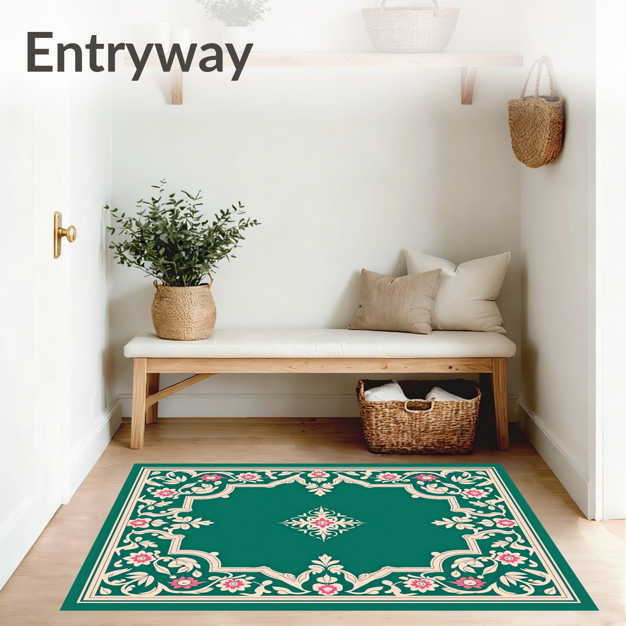 Art Nouveau Inspired Fleur De Vinework with Whimsical Leaf Embellishments (Green) - ODIKA