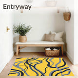 Exquisite Marble Swirl Decorative Fuzzy Elegant Modern Accent (Yellow)