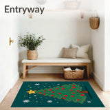 Festive Fir Oval Embellishment With Sparkling Ornaments(Green)