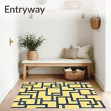 Cubist Maze Artistic Decorative Fashionable Elegant Stylish(Yellow)
