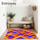 Chevron Zigzag Contemporary Accent Decorative Floor Covering(Red)