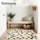 Artistic Daisy Bloom Entry With Modern Black Accent Floral Design(Beige)