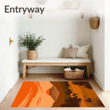 Wild West Ranch Landscape Decorative Floor(Orange)