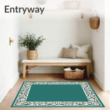 Botanical Vine Interwoven Scroll Lattice Framework(Teal)