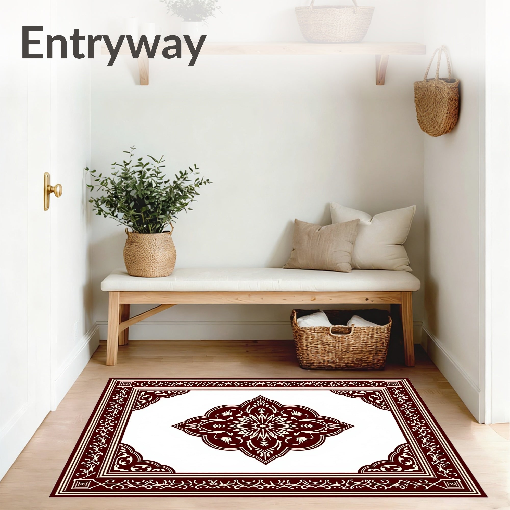 Classic Interlocking Bordered Medallion Mosaic (Brown) - ODIKA